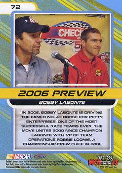 2006 Wheels High Gear #72 Bobby Labonte Back