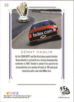 2007 Press Pass Premium #53 Denny Hamlin Back
