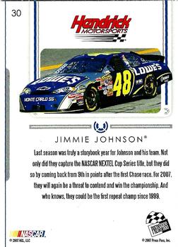 2007 Press Pass Premium #30 Jimmie Johnson Back