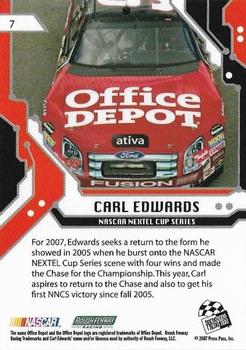 2007 Press Pass Stealth #7 Carl Edwards Back