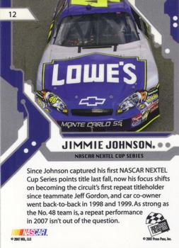 2007 Press Pass Stealth #12 Jimmie Johnson Back