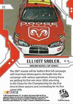 2007 Press Pass Stealth #22 Elliott Sadler Back