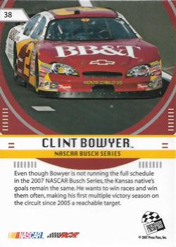 2007 Press Pass Stealth #38 Clint Bowyer Back