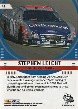 2007 Press Pass Stealth #41 Stephen Leicht Back