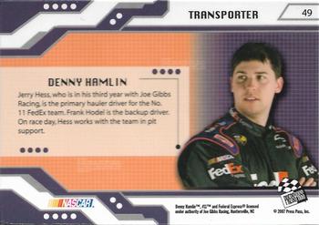 2007 Press Pass Stealth #49 Denny Hamlin's Rig Back