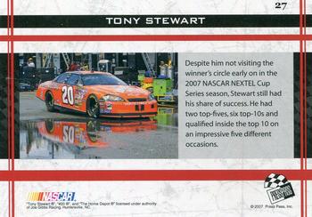 2007 Press Pass VIP #27 Tony Stewart Back