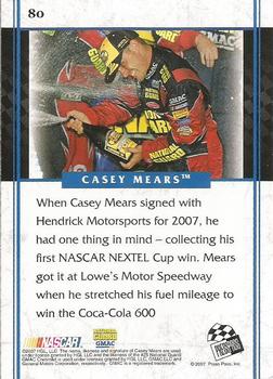 2007 Press Pass VIP #80 Casey Mears Charlotte Back