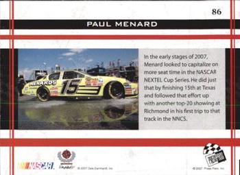 2007 Press Pass VIP #86 Paul Menard Back