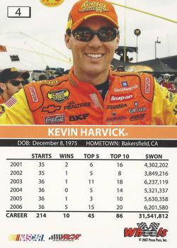2007 Wheels High Gear #4 Kevin Harvick Back