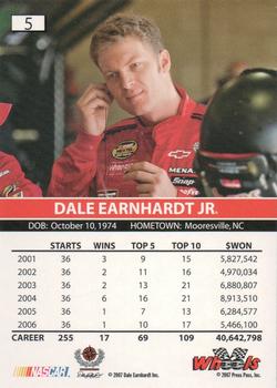 2007 Wheels High Gear #5 Dale Earnhardt Jr. Back