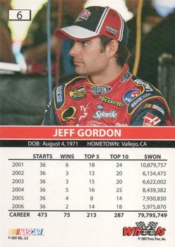 2007 Wheels High Gear #6 Jeff Gordon Back