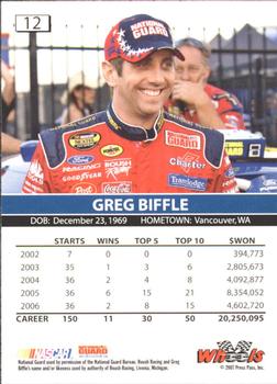 2007 Wheels High Gear #12 Greg Biffle Back