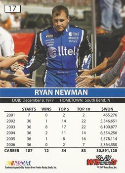 2007 Wheels High Gear #17 Ryan Newman Back