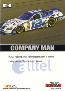 2007 Wheels High Gear #68 Ryan Newman Back