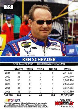 2007 Wheels High Gear #28 Ken Schrader Back