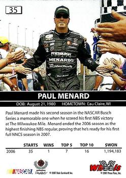 2007 Wheels High Gear #35 Paul Menard Back