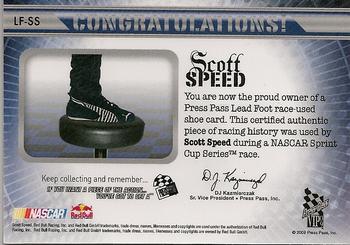 2009 Press Pass VIP - Leadfoot #LF-SS Scott Speed Back