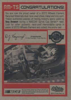 2010 Wheels Element - Recycled Materials Green #RM-TS Tony Stewart Back