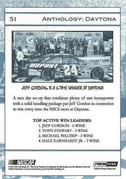 2010 Press Pass Eclipse - Gallery Edition #51 Jeff Gordon Daytona Back