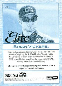 2010 Press Pass Eclipse - Gallery Edition #76 Brian Vickers Back