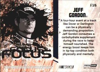 2010 Press Pass Eclipse - Focus #F 3 Jeff Gordon Back