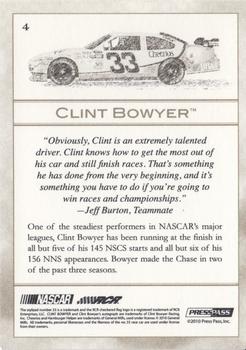 2010 Press Pass Eclipse - Gold #4 Clint Bowyer Back