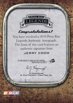 2010 Press Pass Legends - Autographs Gold #NNO Jerry Cook Back