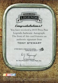 2010 Press Pass Legends - Autographs Holofoil #NNO Tony Stewart Back