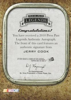 2010 Press Pass Legends - Autographs Silver #NNO Jerry Cook Back