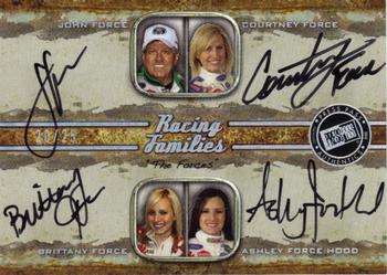 2010 Press Pass Legends - Family Autographs #NNO John Force / Courtney Force / Brittany Force / Ashley Force Hood Front