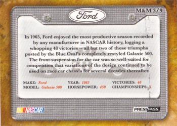 2010 Press Pass Legends - Make and Model Blue #M&M 3 Ford Back