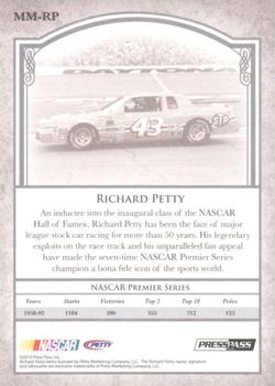 2010 Press Pass Legends - Motorsports Masters Gold #MM-RP Richard Petty Back