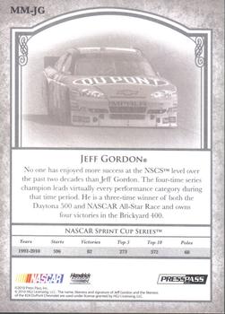 2010 Press Pass Legends - Motorsports Masters Gold #MM-JG Jeff Gordon Back