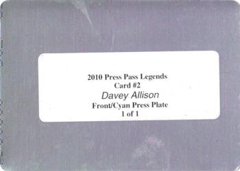 2010 Press Pass Legends - Press Plates Cyan #2 Davey Allison Back