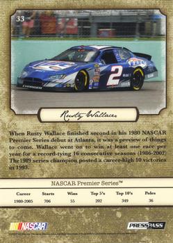 2010 Press Pass Legends - Red #33 Rusty Wallace Back