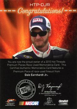 2010 Press Pass Premium - Hot Threads Premium Pieces-Patch #HTP-DJR Dale Earnhardt Jr. Back