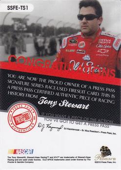 2010 Press Pass Premium - Signature Series - Firesuit Edition #SSFE-TS1 Tony Stewart Back