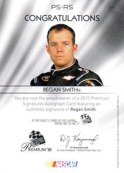 2010 Press Pass Premium - Signatures #PS-RS Regan Smith Back