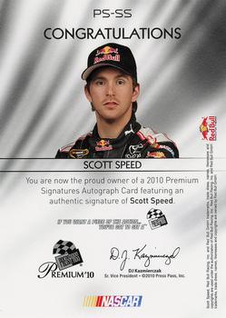 2010 Press Pass Premium - Signatures #PS-SS Scott Speed Back