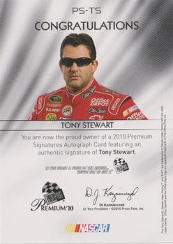 2010 Press Pass Premium - Signatures #PS-TS Tony Stewart Back