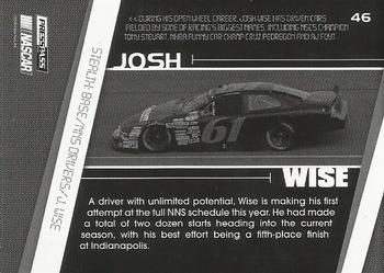 2010 Press Pass Stealth - Black and White #46 Josh Wise Back