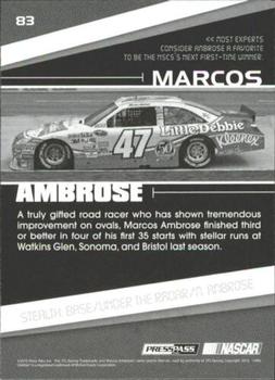 2010 Press Pass Stealth - Black and White #83 Marcos Ambrose Back