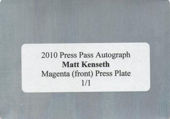 2010 Press Pass - Autographs Printing Plates Magenta #NNO Matt Kenseth Back