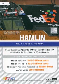 2010 Press Pass - Blue #5 Denny Hamlin Back
