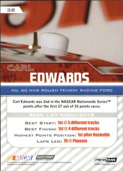 2010 Press Pass - Blue #38 Carl Edwards Back