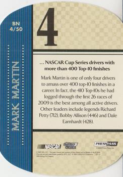 2010 Press Pass - By The Numbers #BN 4 Mark Martin Back