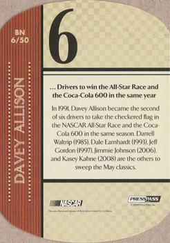 2010 Press Pass - By The Numbers #BN 6 Davey Allison Back