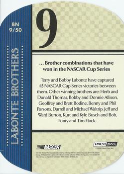 2010 Press Pass - By The Numbers #BN 9 Terry Labonte / Bobby Labonte Back