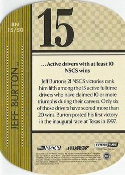 2010 Press Pass - By The Numbers #BN 15 Jeff Burton Back