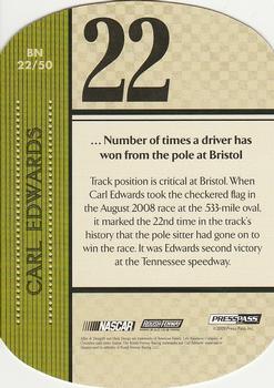2010 Press Pass - By The Numbers #BN 22 Carl Edwards Back
